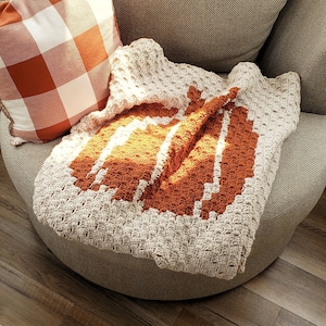 Fall Crochet Blanket Pattern Crochet Pumpkin Blanket Cozy Throw Blanket for Fall Fall Crochet Pattern Blanket c2c crochet blanket pattern