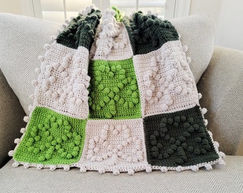 Crochet Shamrock Pattern, St Patrick's Day Crochet Pattern, Shamrock Bobble Stitch, Easy Crochet, March baby blanket crochet pattern