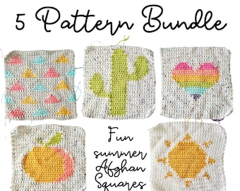 Cactus Blanket Crochet Pattern: Easy Afghan Squares (PDF Pattern)