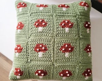 Mushroom Granny Square Crochet Pattern: Easy Cottagecore Design (PDF Pattern)