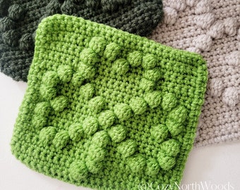 Crochet Shamrock Pattern, St Patrick's Day Crochet Pattern, Shamrock Bobble Stitch, Easy Crochet, March baby blanket crochet pattern