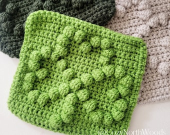 Crochet Shamrock Bobble Stitch Pattern: St Patrick's Day Blanket (Digital Download)