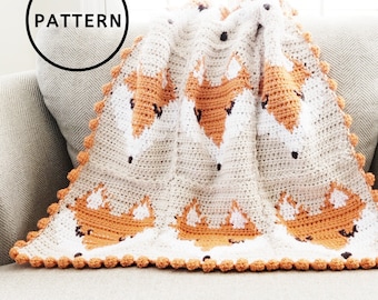 Fox Baby Blanket Crochet Pattern: Easy Graph (PDF Pattern)