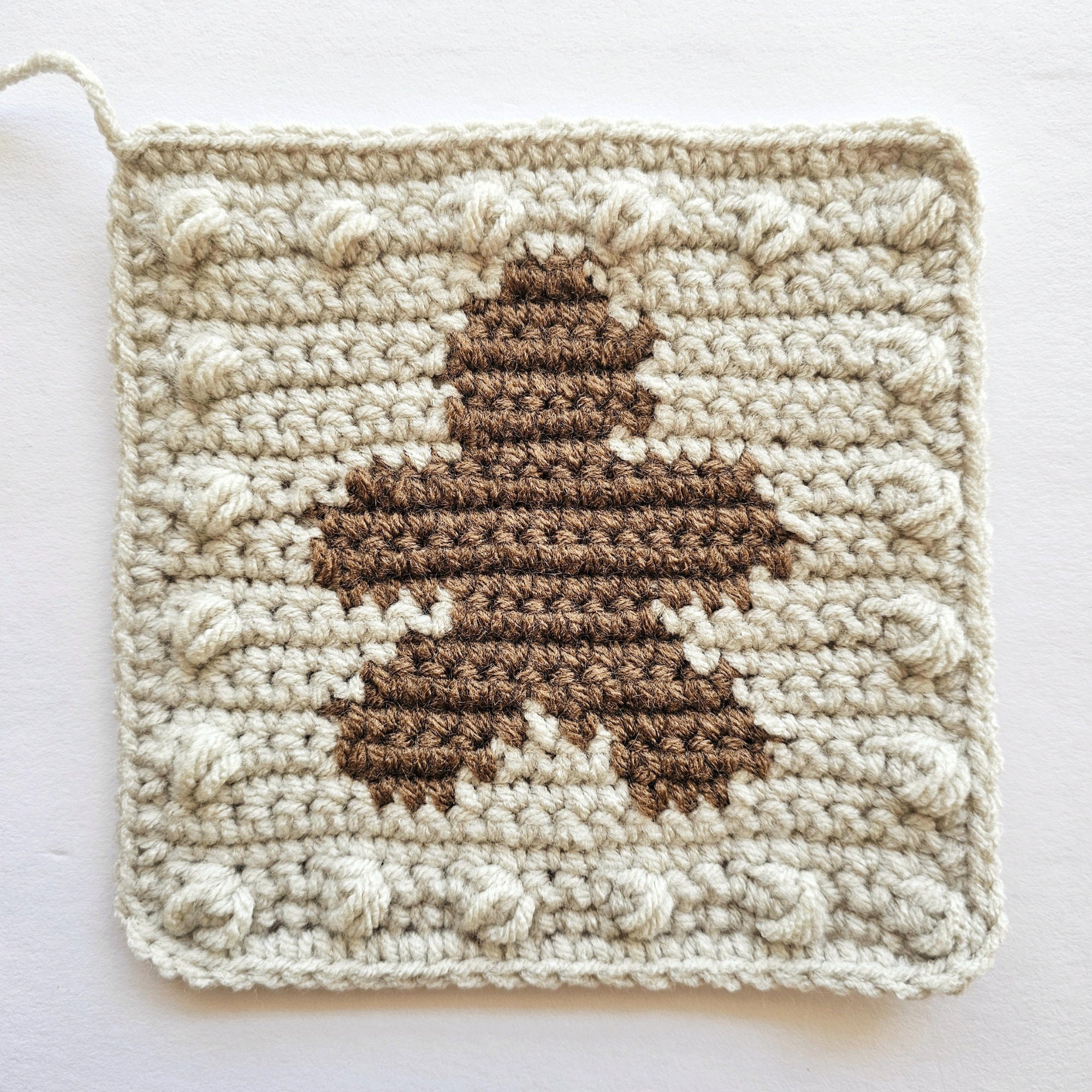 Gingerbread Man Crochet Blanket Square