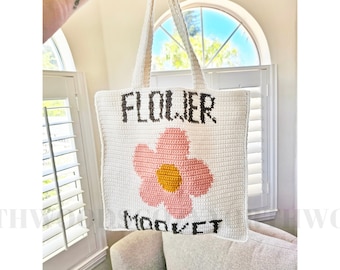 Flower Market Crochet Tote Bag Pattern (PDF Pattern)