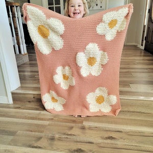 Daisy Crochet Blanket Pattern: Strawberry Flower Afghan (PDF Pattern)