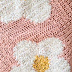 Daisy Crochet Blanket Pattern: Strawberry Flower Afghan (PDF Pattern)