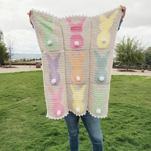 Crochet Baby Blanket Pattern for Girls, Spring Baby Blanket Crochet Pattern, Bunny Crochet Baby Blanket image 6