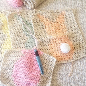 Crochet Baby Blanket Pattern for Girls, Spring Baby Blanket Crochet Pattern, Bunny Crochet Baby Blanket image 9