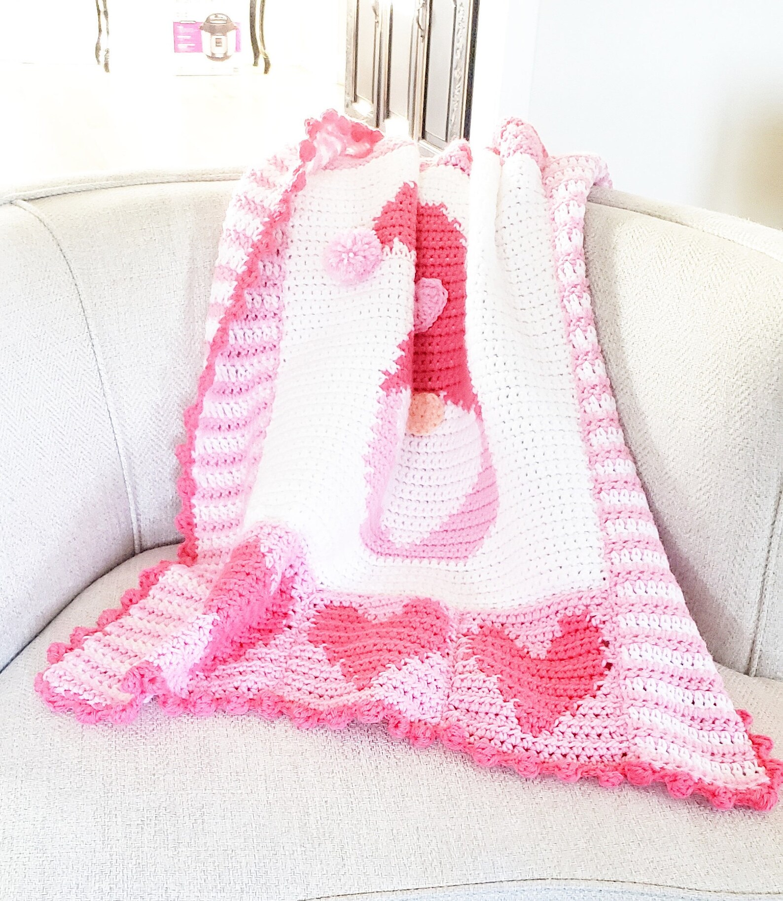 Crochet Valentine's Day Blanket Pattern Gnome Baby | Etsy