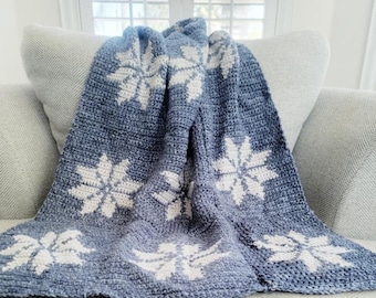 Snowflake Crochet Blanket Pattern: Easy Winter Afghan (PDF Pattern)