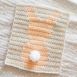 Crochet Baby Blanket Pattern for Girls, Spring Baby Blanket Crochet Pattern, Bunny Crochet Baby Blanket image 8