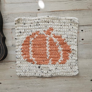 Crochet Pattern, Pumpkin Afghan Square Blanket Crochet Pattern for Fall, Easy Crochet Pattern for Fall, Crochet Pumpkin Square