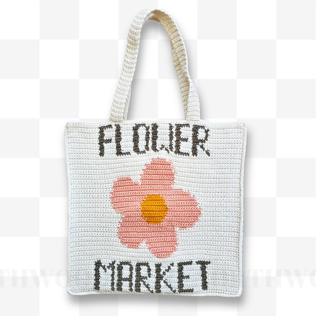 Crochet Pattern, Flower Market Tote Bag Crochet Pattern, Crochet