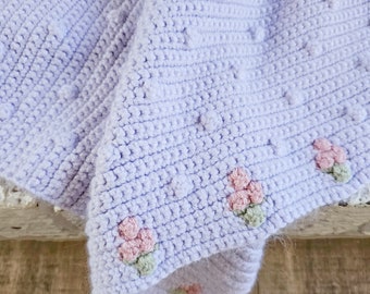 Baby Blanket Crochet Pattern, Strawberry Baby Blanket Crochet Pattern, Easy Crochet Blanket Pattern, Girls Crochet Patterns