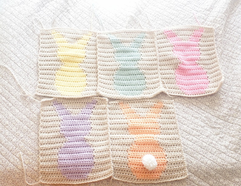 Crochet Baby Blanket Pattern for Girls, Spring Baby Blanket Crochet Pattern, Bunny Crochet Baby Blanket image 10
