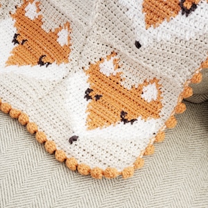 Fox Crochet Pattern, Crochet Baby Blanket Foxes, Fox Baby Blanket Crochet Pattern. Fox Graph Crochet, Crochet Baby Blanket Pattern image 9