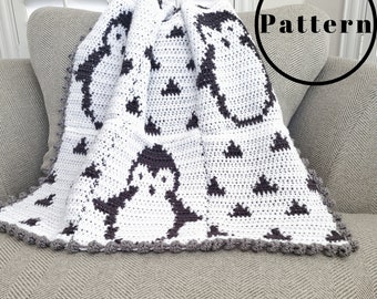 Crochet Penguin Blanket Pattern, Crochet Baby Blanket Patterns, Crochet Penguin Blanket Pattern, Cute Crochet Baby Blanket Pattern, Penguin