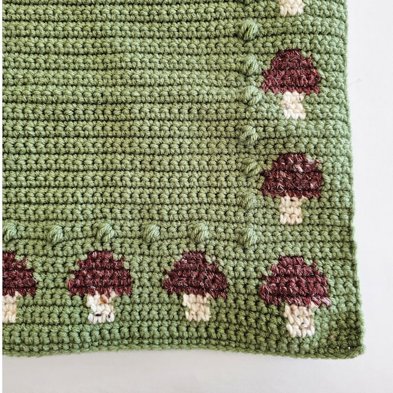 Mushroom Blanket Crochet Pattern: Cottagecore Woodland Nursery (PDF Pattern, All Sizes)