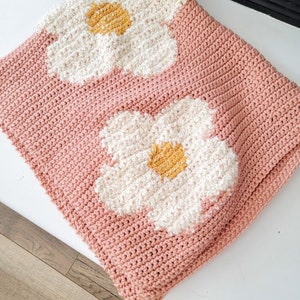Daisy Crochet Blanket Pattern: Strawberry Flower Afghan (PDF Pattern)