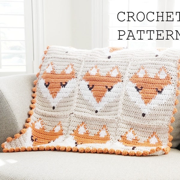 Fox Baby Blanket Crochet Pattern: Easy Graphgan (PDF Pattern)