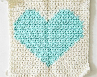 Heart Afghan Square Crochet Pattern Easy Crochet Pattern Crochet Blanket Square Pattern Crochet Afghan Squares Crochet Blanket Pattern