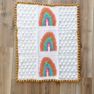 Rainbow Blanket Crochet Pattern, Easy Crochet Baby Blanket Pattern for Girls, Crochet Baby Graphgan, Lapghan image 3