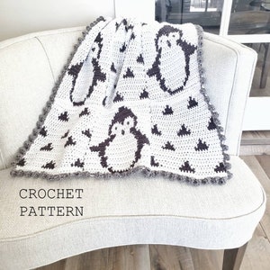 Crochet Penguin Blanket Pattern, Crochet Baby Blanket Patterns, Crochet Penguin Blanket Pattern, Cute Crochet Baby Blanket Pattern, Penguin