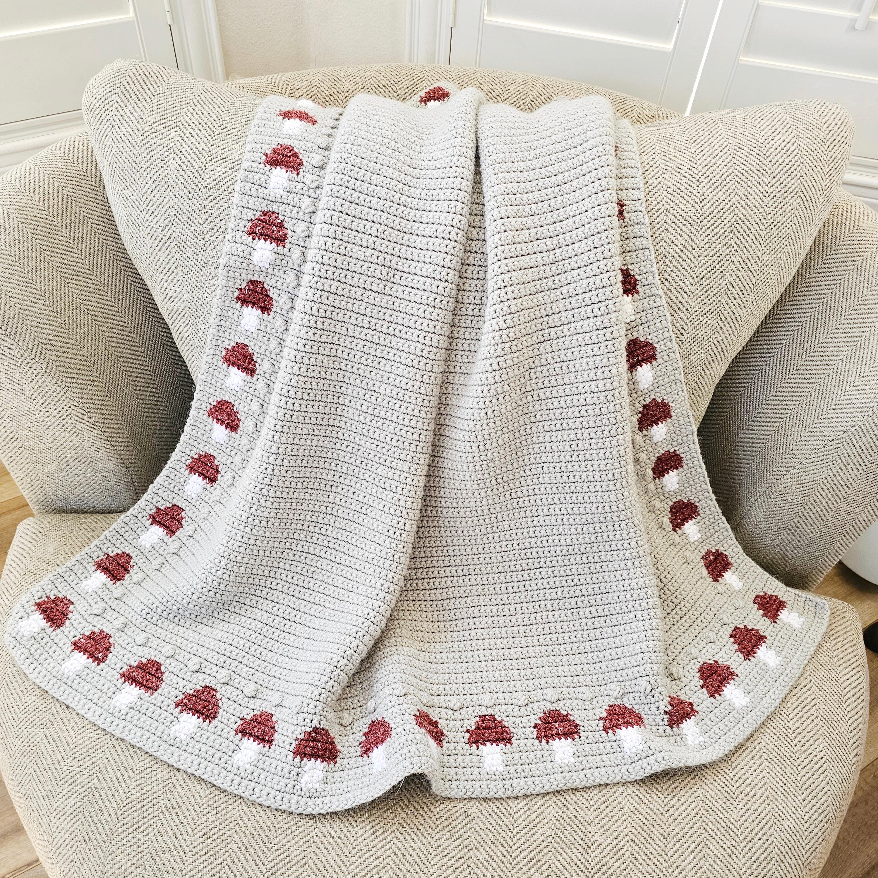 39 Crochet Borders with Lace, Scallops, Frames, and Table Runners 5 Mushroom Border Crochet Blanket Pattern: Cottagecore