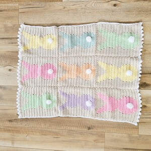 Crochet Baby Blanket Pattern for Girls, Spring Baby Blanket Crochet Pattern, Bunny Crochet Baby Blanket image 7