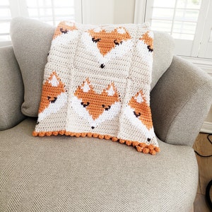 Fox Crochet Pattern, Crochet Baby Blanket Foxes, Fox Baby Blanket Crochet Pattern. Fox Graph Crochet, Crochet Baby Blanket Pattern image 10