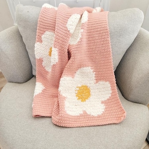 Daisy Crochet Blanket Pattern: Strawberry Flower Afghan (PDF Pattern)