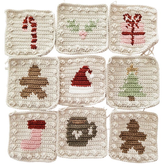 Christmas Crochet Granny Squares Pattern: Holiday Blanket (Digital Download)