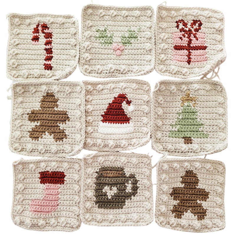 Christmas Crochet Granny Squares Pattern: Holiday Blanket (Digital Download)