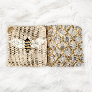 Crochet Blanket Square Pattern Crochet Bee Blanket Pattern Honeycomb Crochet Pattern Crochet Square for Baby Blanket Bumble Bee Crochet