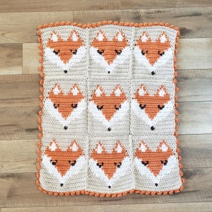 Fox Crochet Pattern, Crochet Baby Blanket Foxes, Fox Baby Blanket Crochet Pattern. Fox Graph Crochet, Crochet Baby Blanket Pattern image 4