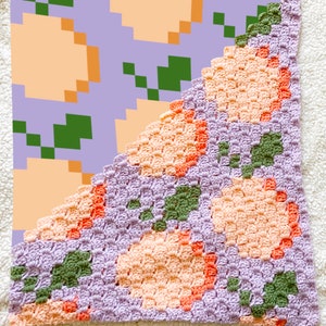 Peach Baby Blanket Pattern, Easy Crochet Baby Blanket, c2c Baby Blanket, Crochet Graphgan, Peach Crochet Pattern, c2c peach baby blanket