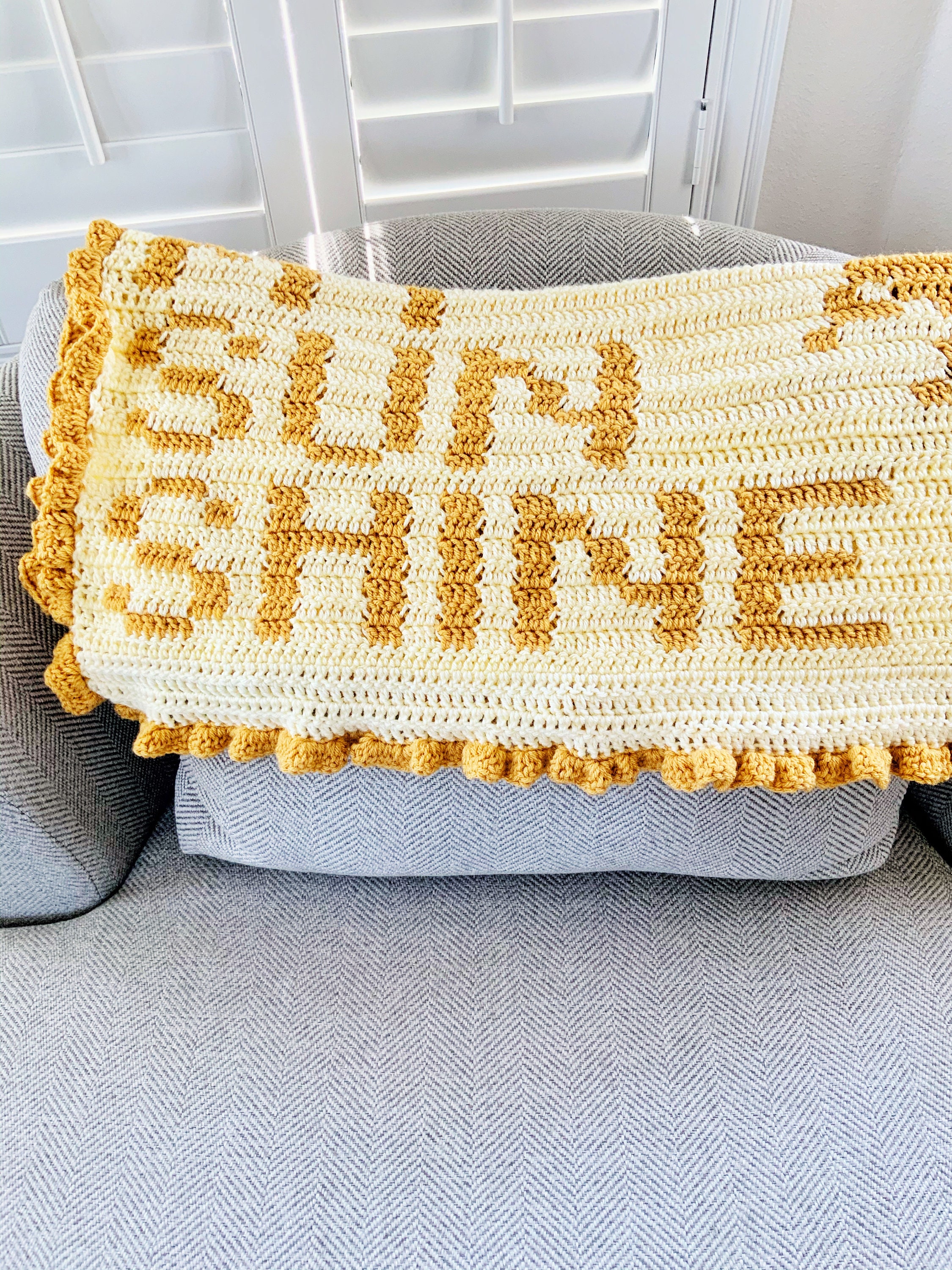 You Are My Sunshine Crochet Baby Blanket Pattern Easy | Etsy