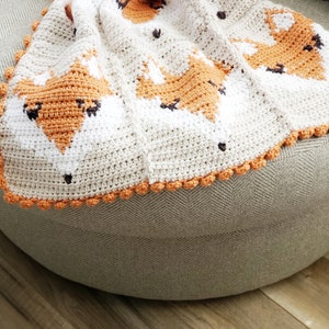 Fox Crochet Pattern, Crochet Baby Blanket Foxes, Fox Baby Blanket Crochet Pattern. Fox Graph Crochet, Crochet Baby Blanket Pattern image 8