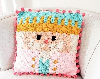 Nutcracker Crochet Pillow Pattern: C2C Christmas Decor (Digital Download)
