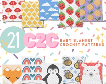 Crochet Pattern Baby Blankets Bundle c2c Crochet Patterns Easy Corner to Corner Baby Blanket Crochet Patterns to make for Baby Shower Gift