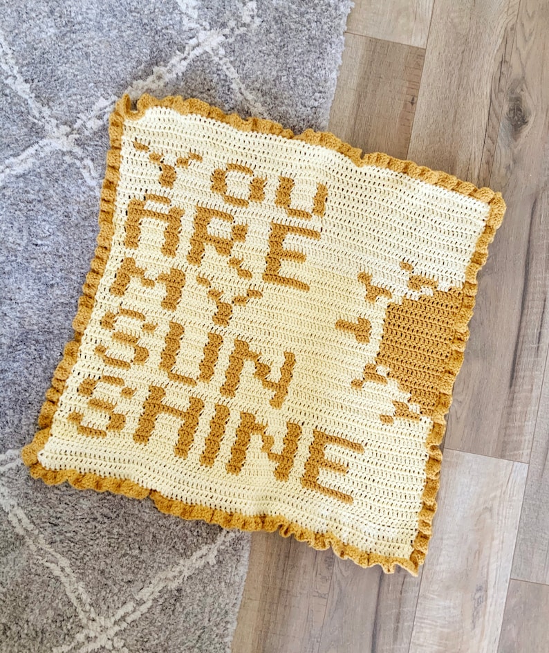 You Are My Sunshine Crochet Baby Blanket Pattern Easy Etsy