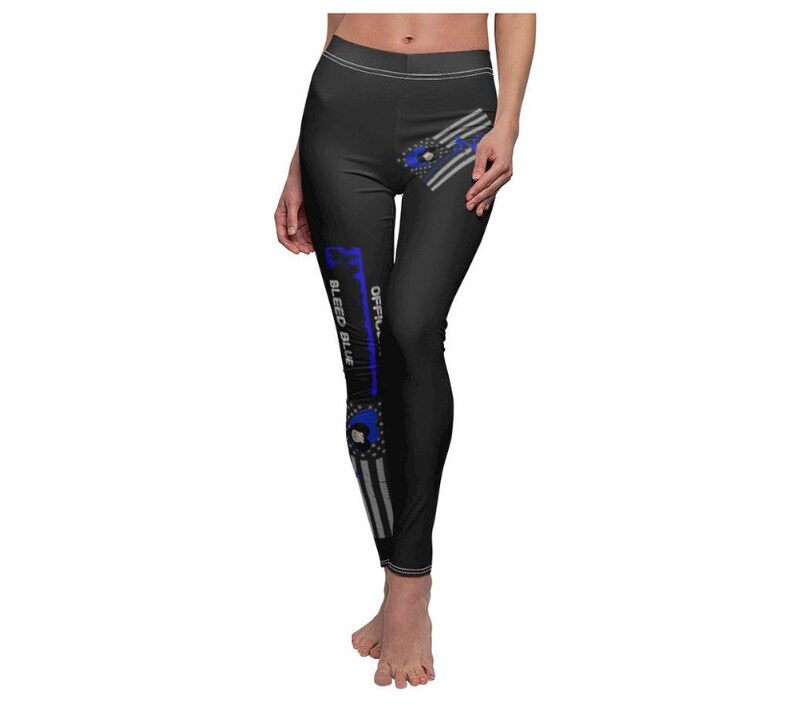 black yoga leggings casual leggings cops wife,high waisted legging Back The Blue thin blue line Leggings
