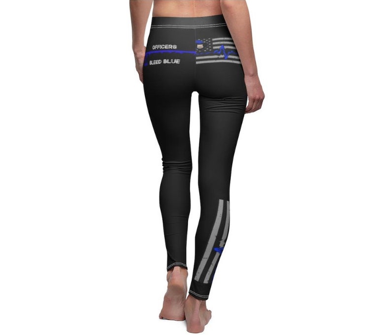black yoga leggings casual leggings cops wife,high waisted legging Back The Blue thin blue line Leggings