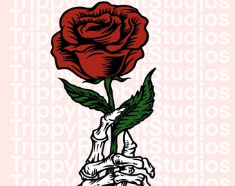 Skeleton Rose SVG, Instant Download, EPS, DXF, png, Rose svg
