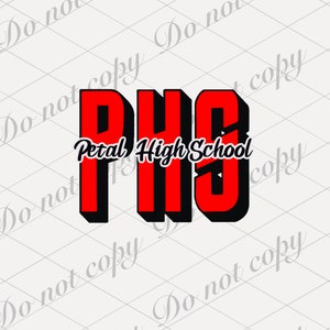 Petal high school png shirt digital download school spirt