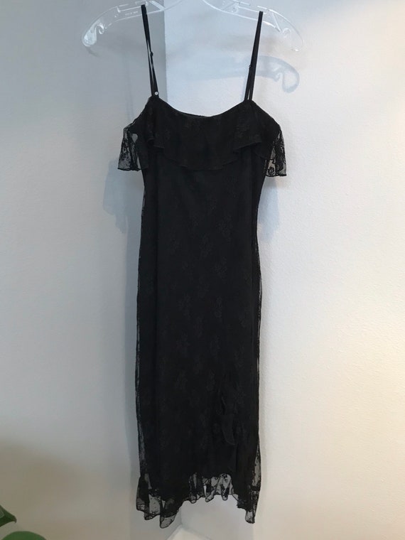 black spaghetti strap bodycon midi dress