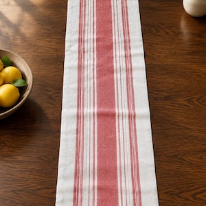 Vintage svensk handvävd linneduk, randigt mönster, skandinavisk folkkonst, 27×100 cm (10,6×39,4 tum)