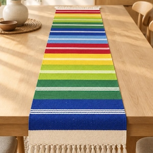 Vintage svensk handvävd linneduk, skandinavisk folkkonst, randigt mönster, 36×123 cm (14,2×48,4 tum)