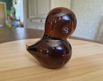 1960's, Josef Marcolin Design, Set of Two Green Glass Bird